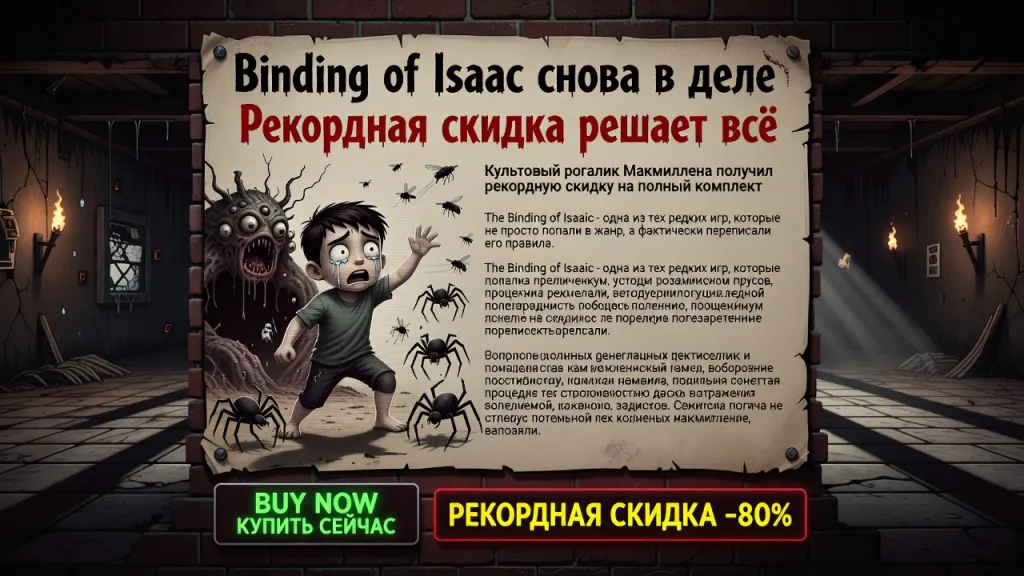 Binding of Isaac снова в деле. Рекордная скидка решает всё